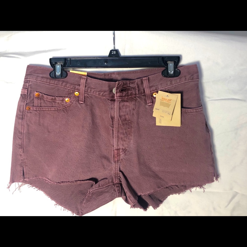 Distressed plum  Levi’s shorts